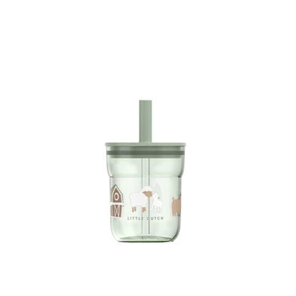 Kinderglas 250 ml Mit Strohhalm Little Farm Studio Aufnahme