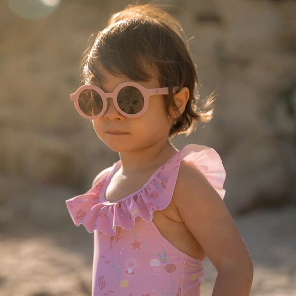 Kinder Sonnenbrille Rund Hellrosa Detail 8