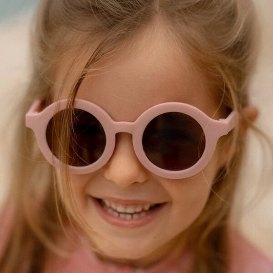 Kinder Sonnenbrille Rund Hellrosa Anwendung