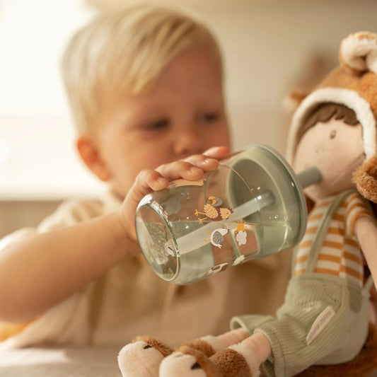 Kinderglas 250 ml Mit Strohhalm Little Farm Anwendung