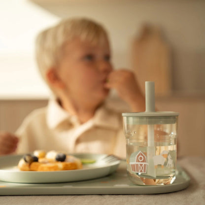 Kinderglas 250 ml Mit Strohhalm Little Farm Detail 6
