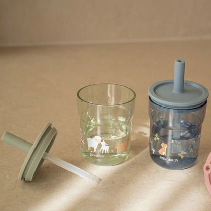 Kinderglas 250 ml Mit Strohhalm Little Farm Detail 5