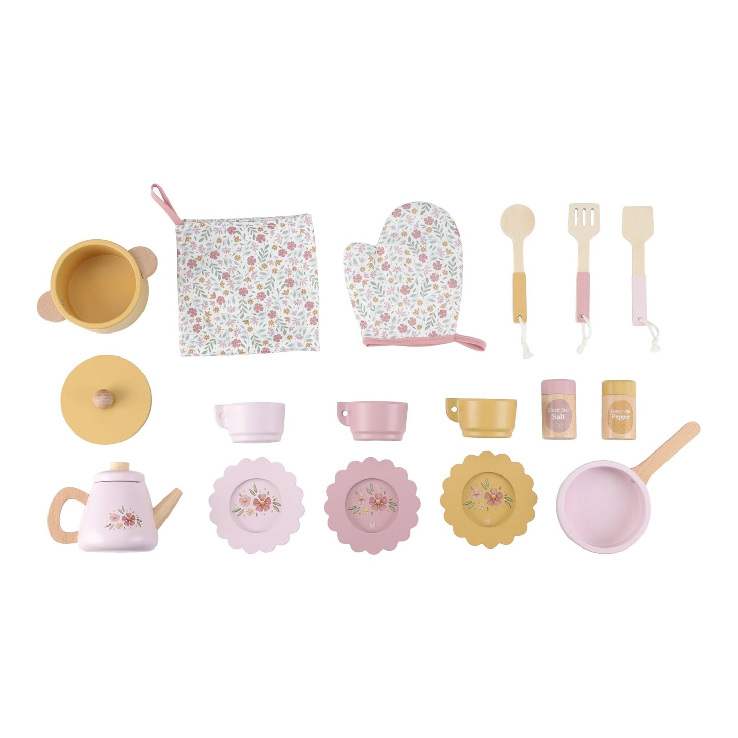 Little Dutch Holzspielküche - rosa - Essentials - Seitenansicht