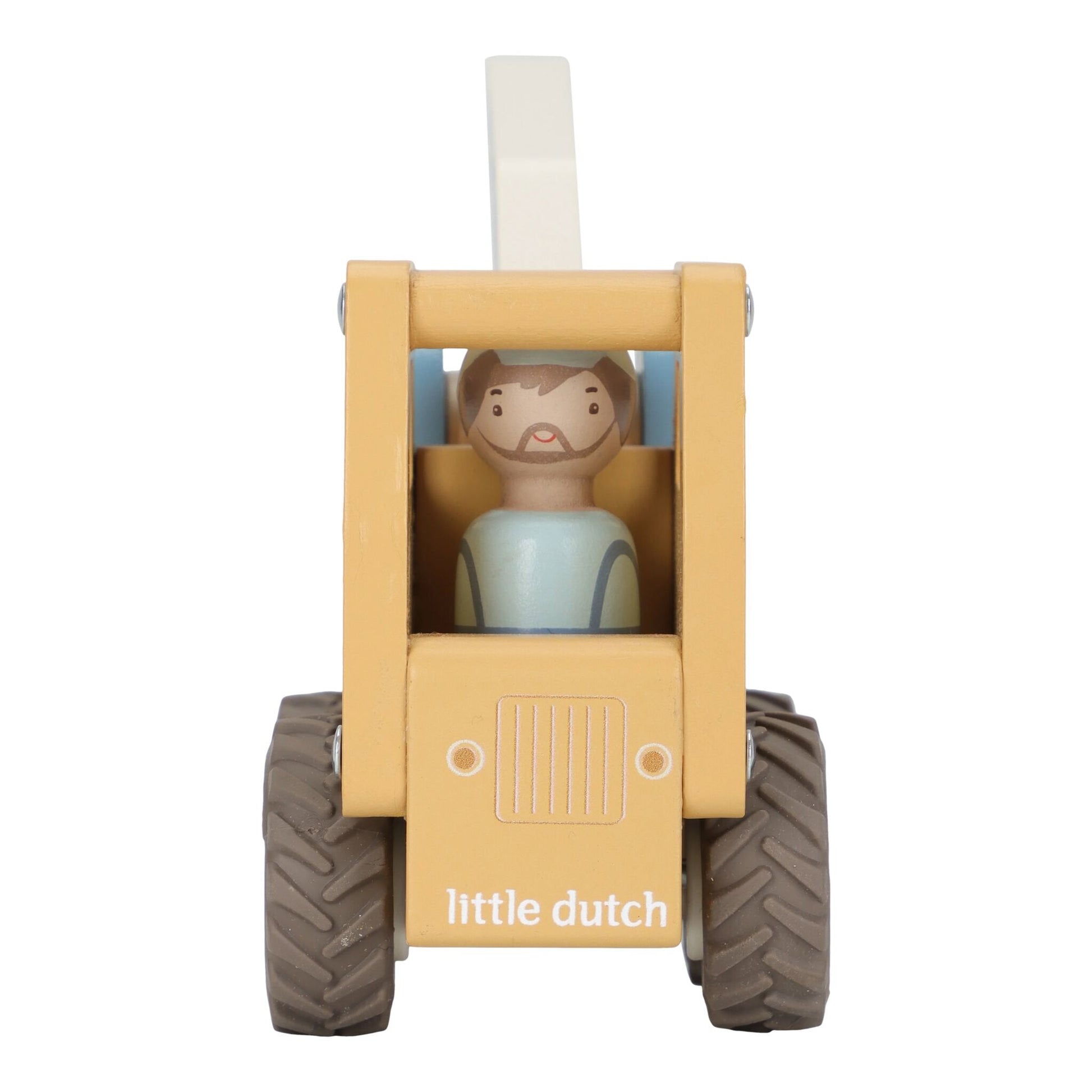 Little Dutch Kranwagen FSC der Holzkran – Gelb – Essentials - Seitenansicht