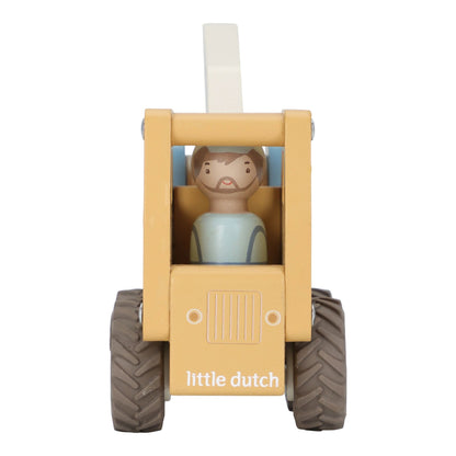 Little Dutch Kranwagen FSC der Holzkran – Gelb – Essentials - Seitenansicht