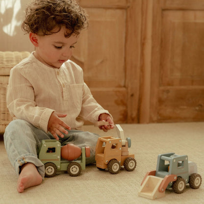 Little Dutch Kranwagen FSC der Holzkran – Gelb – Essentials - Detailansicht
