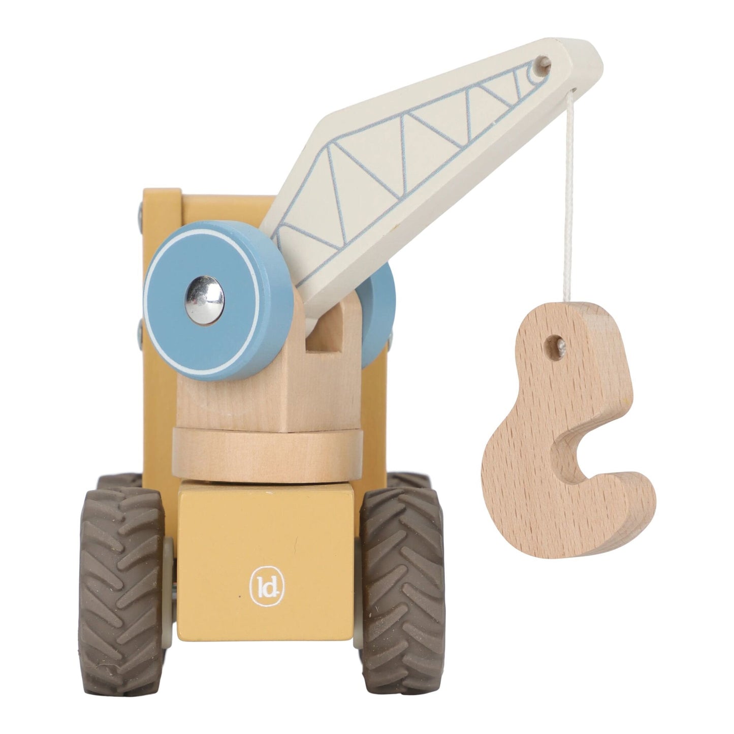 Little Dutch Kranwagen FSC der Holzkran – Gelb – Essentials - Mit Verpackung