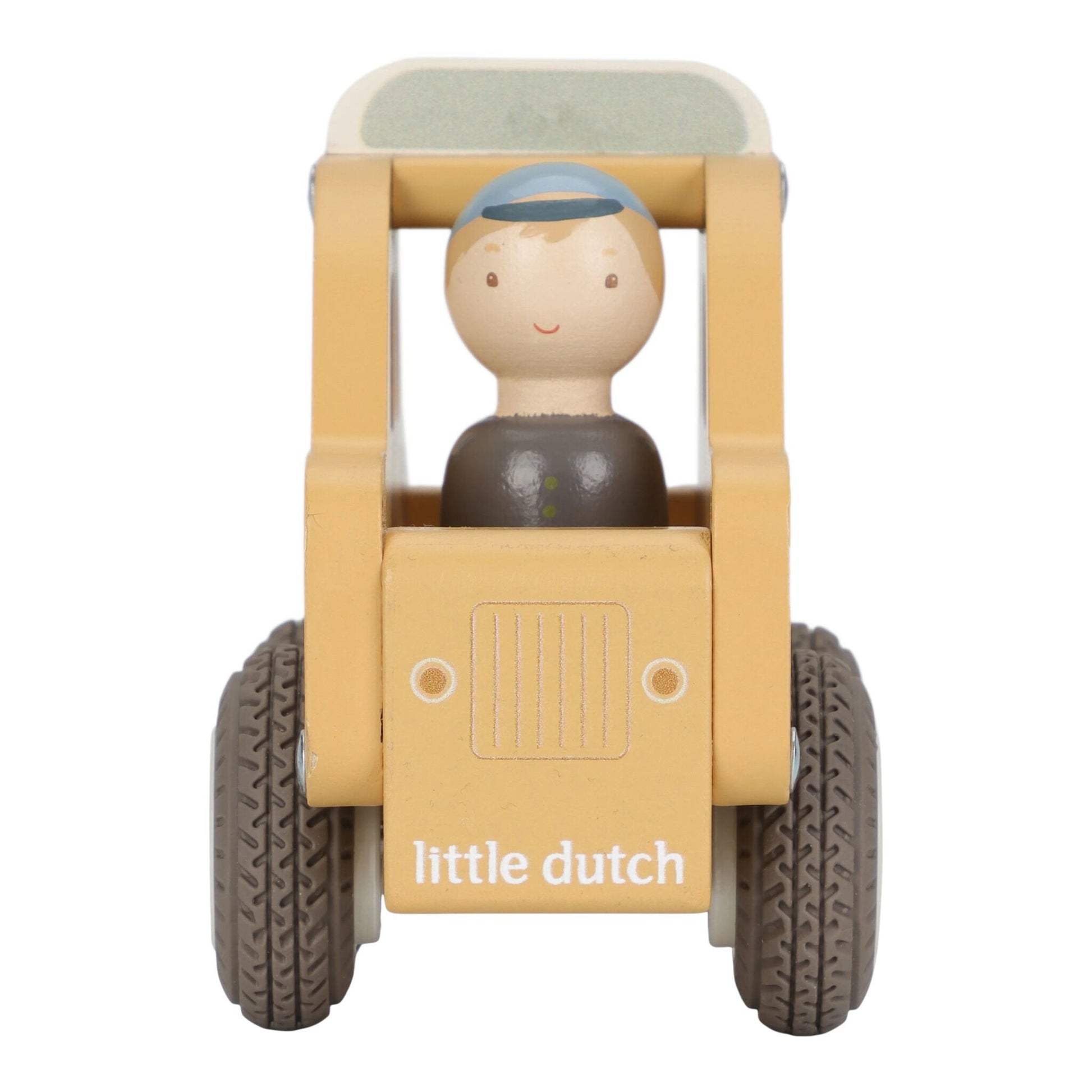 Little Dutch Taxi FSC Holzauto – Gelb – Essentials - Seitenansicht