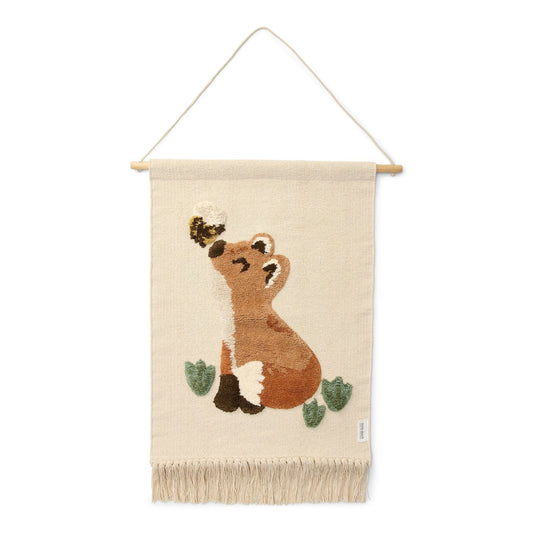 Wandteppich Fuchs Weiß Forest Friends Studio Aufnahme