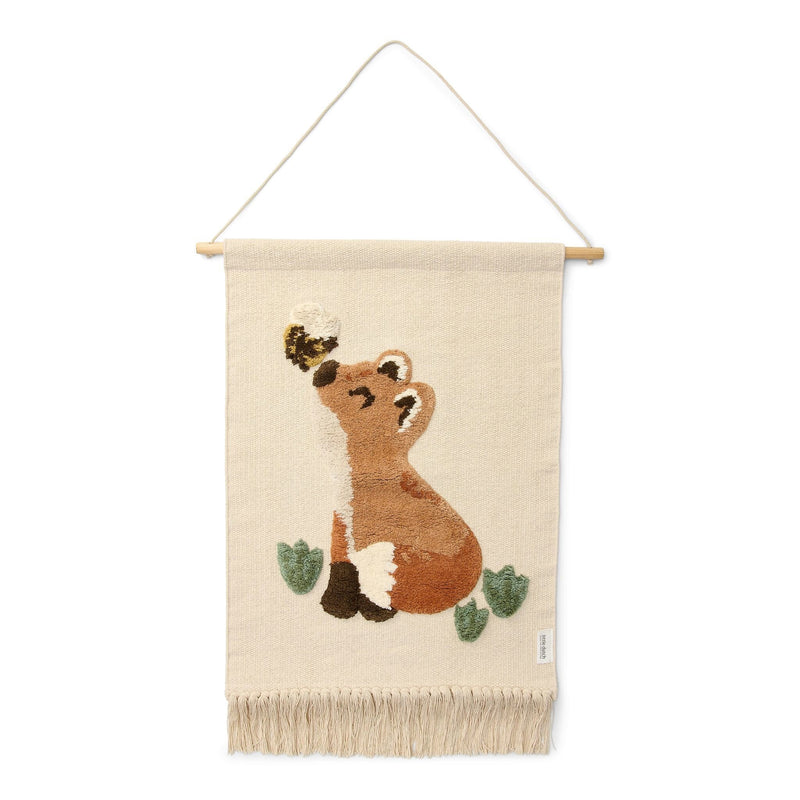 Wandteppich Fuchs Weiß Forest Friends Studio Aufnahme