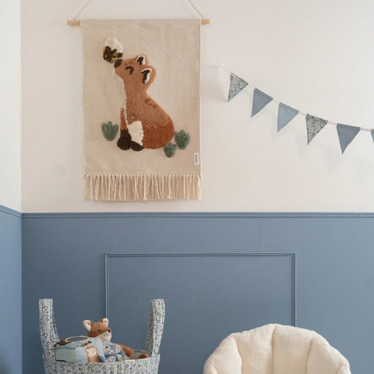 Girlande mit Fähnchen Blau Forest Friends Waldabenteuer Anwendung