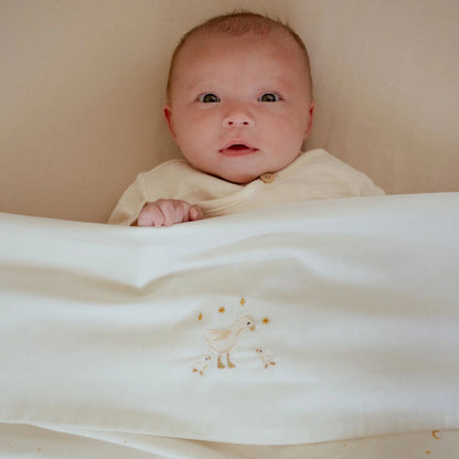 Bettlaken Weiß Newborn Naturals Kleine Gans Detail 5