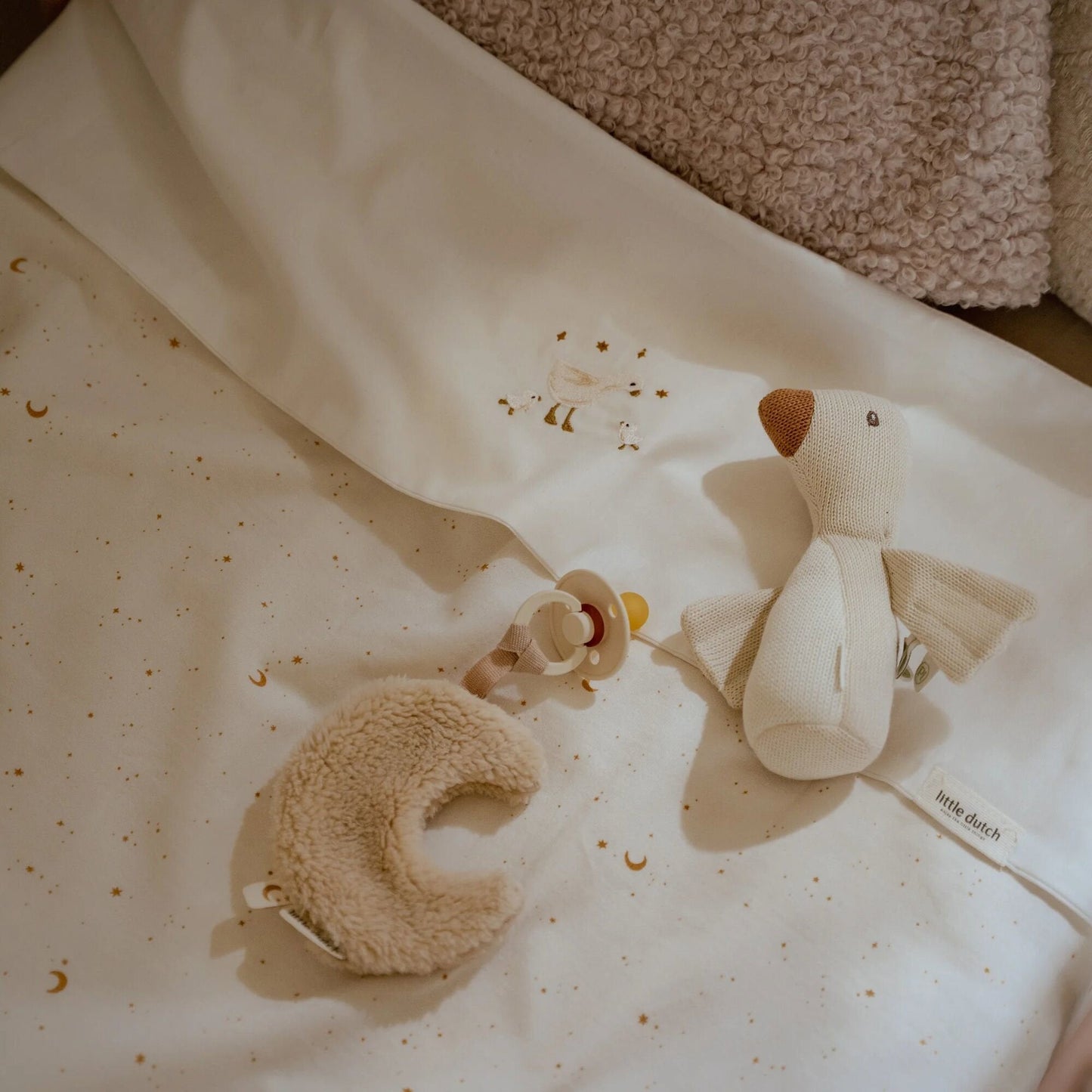 Bettlaken Weiß Newborn Naturals Kleine Gans Detail 6