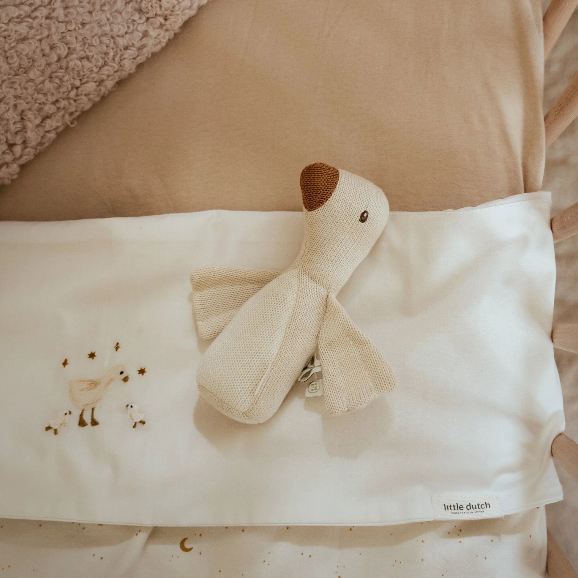 Bettlaken Weiß Newborn Naturals Kleine Gans Detail 4