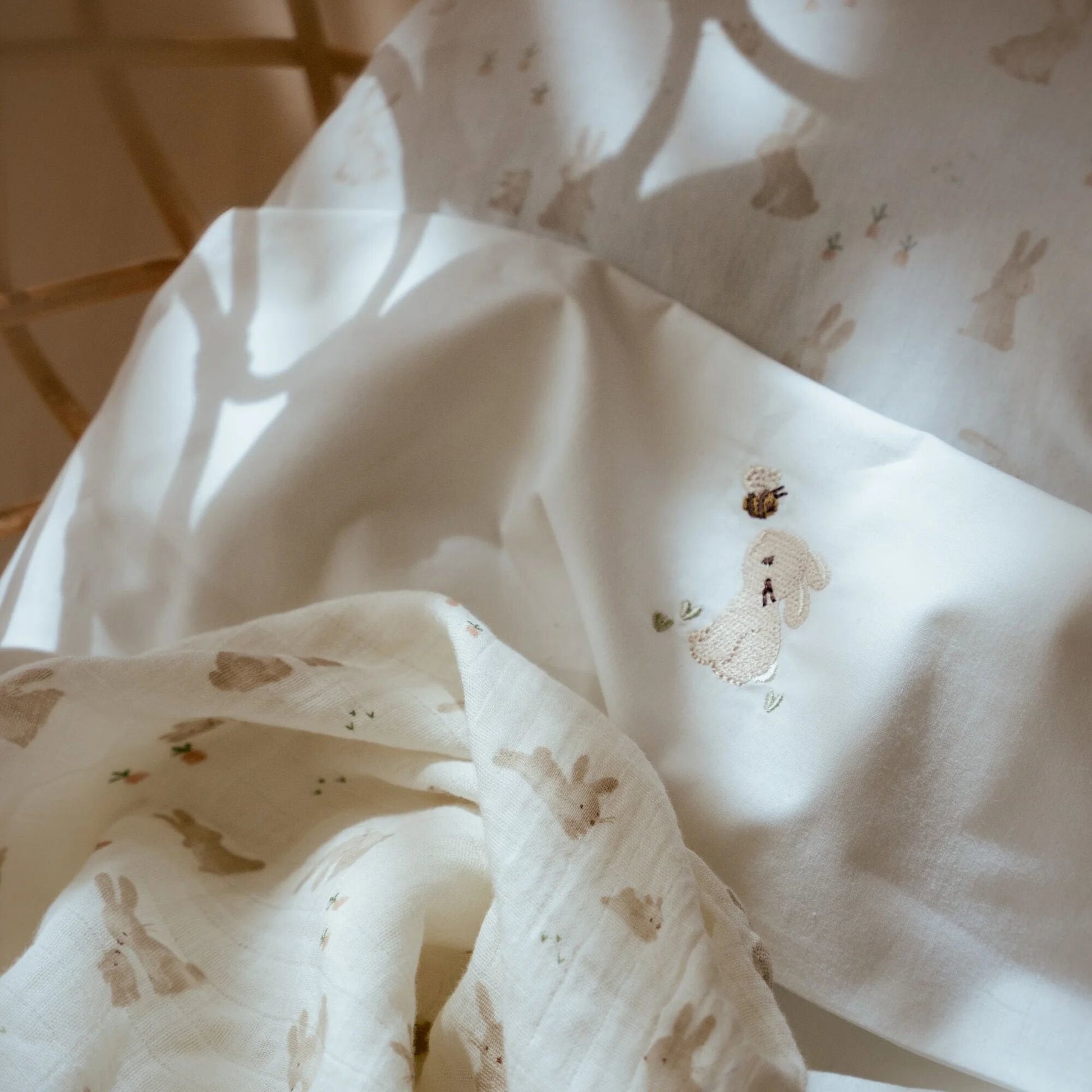 Bettlaken Weiß Newborn Naturals Baby Bunny Detail 5