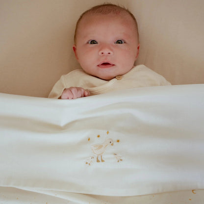 Bettlaken Weiß Newborn Naturals Kleine Gans Detail 4