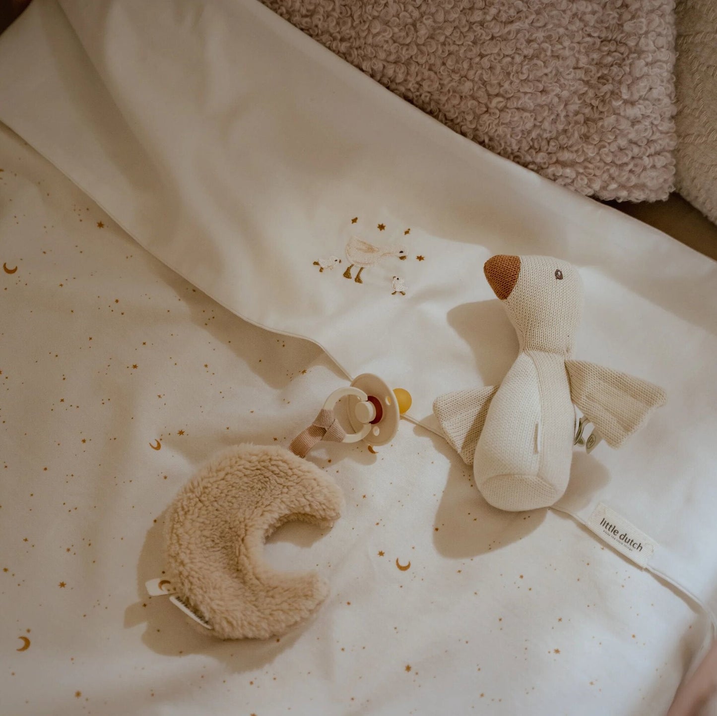 Bettlaken Weiß Newborn Naturals Kleine Gans Detail 5