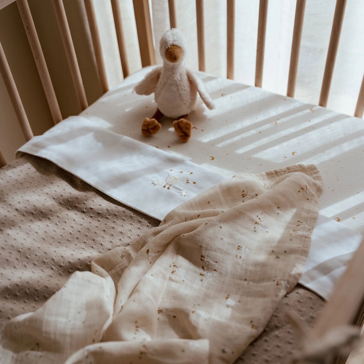 Bettlaken Weiß Newborn Naturals Kleine Gans Detail 7