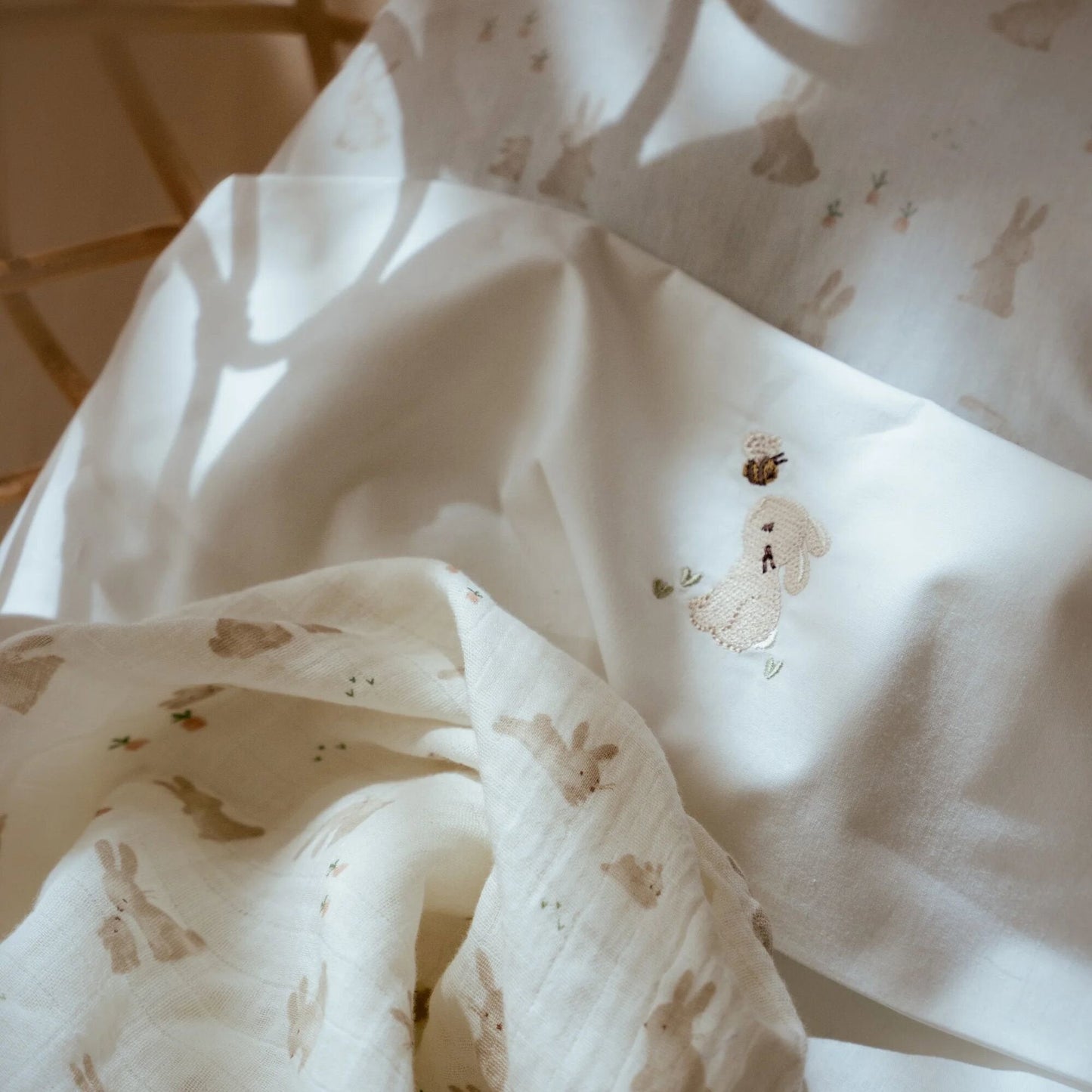 Bettlaken Weiß Newborn Naturals Baby Bunny Detail 3