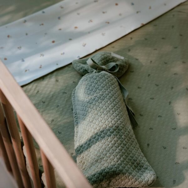 Wiege Decke Grün Essentials Detail 5