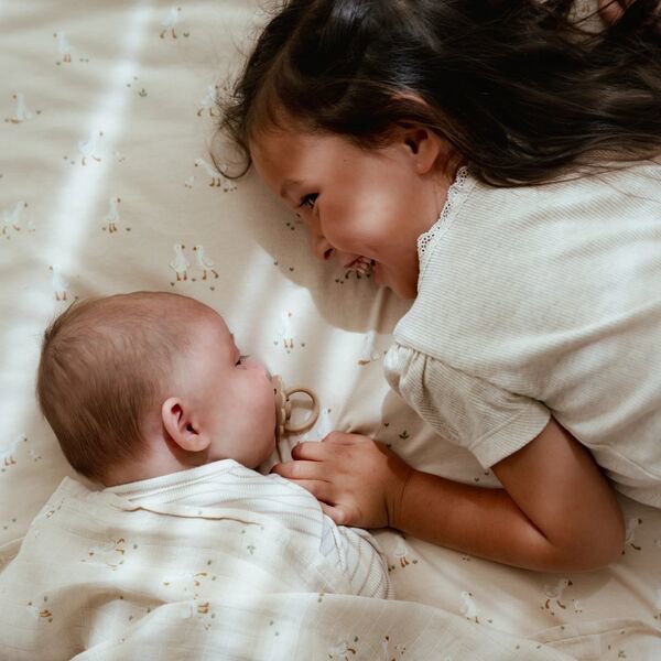 Gitterbettdecke Beige Newborn Naturals Little Goose Detail 6