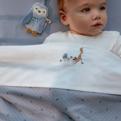 Wiege Decke Blau Essentials Detail 4