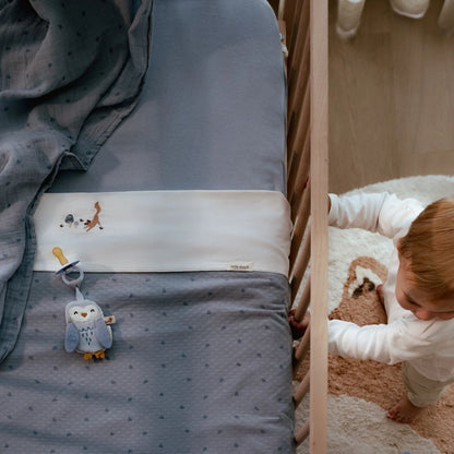 Wiege Decke Blau Essentials Detail 7