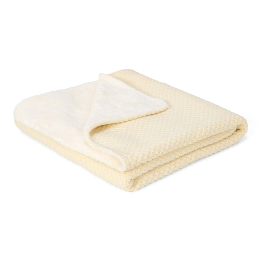 Gestrickte Wiege Decke Fleece Weiß Essentials Studio Aufnahme