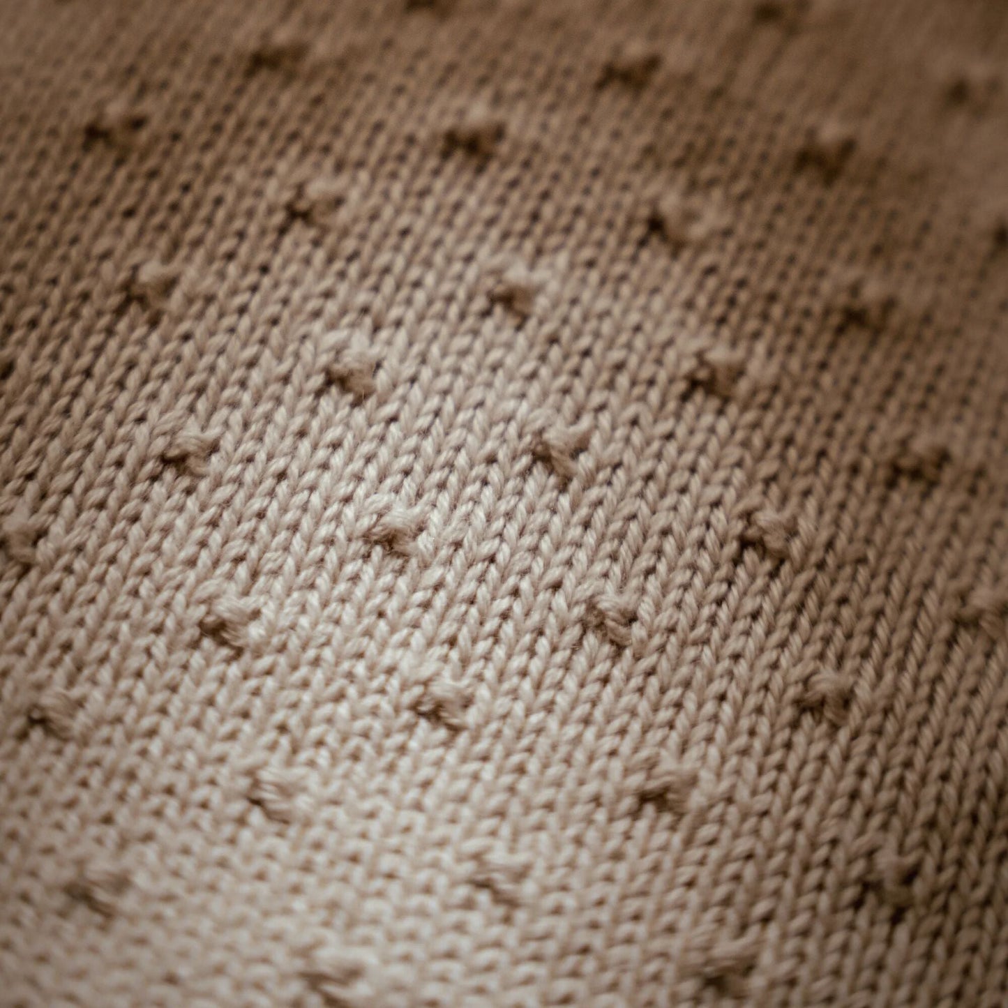 Gestrickte Babybettdecke Beige Essentials Detail 6