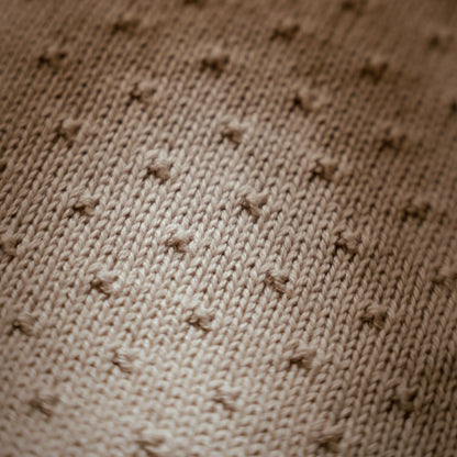 Gestrickte Babybettdecke Beige Essentials Detail 6