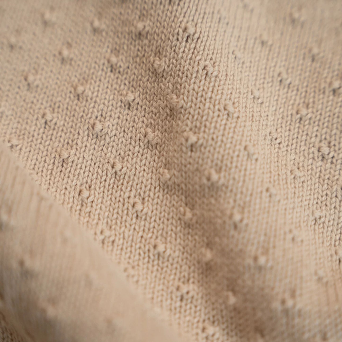 Gestrickte Babybettdecke Beige Essentials Detail 8