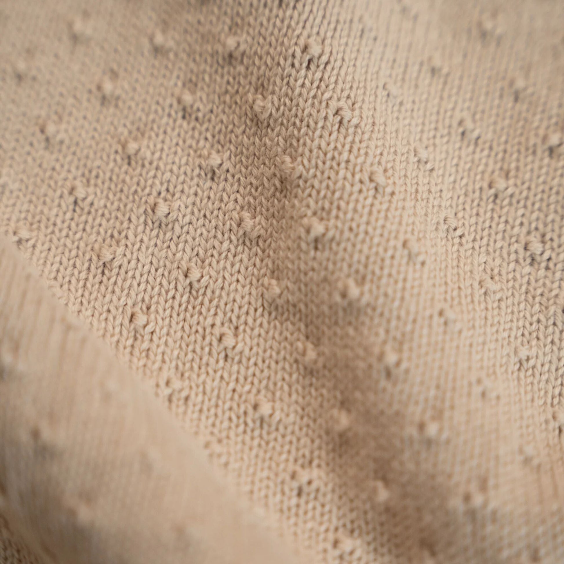 Gestrickte Babybettdecke Beige Essentials Detail 8