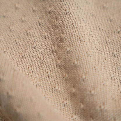 Gestrickte Babybettdecke Beige Essentials Detail 8