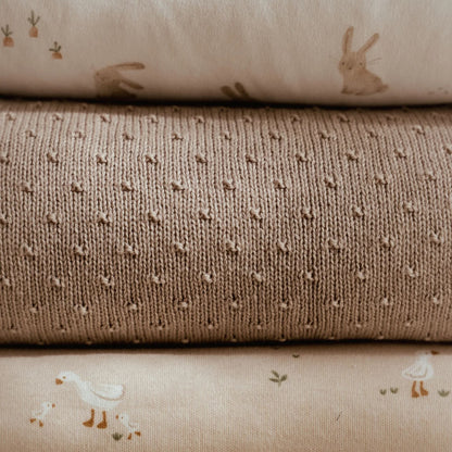Gestrickte Babybettdecke Beige Essentials Detail 4