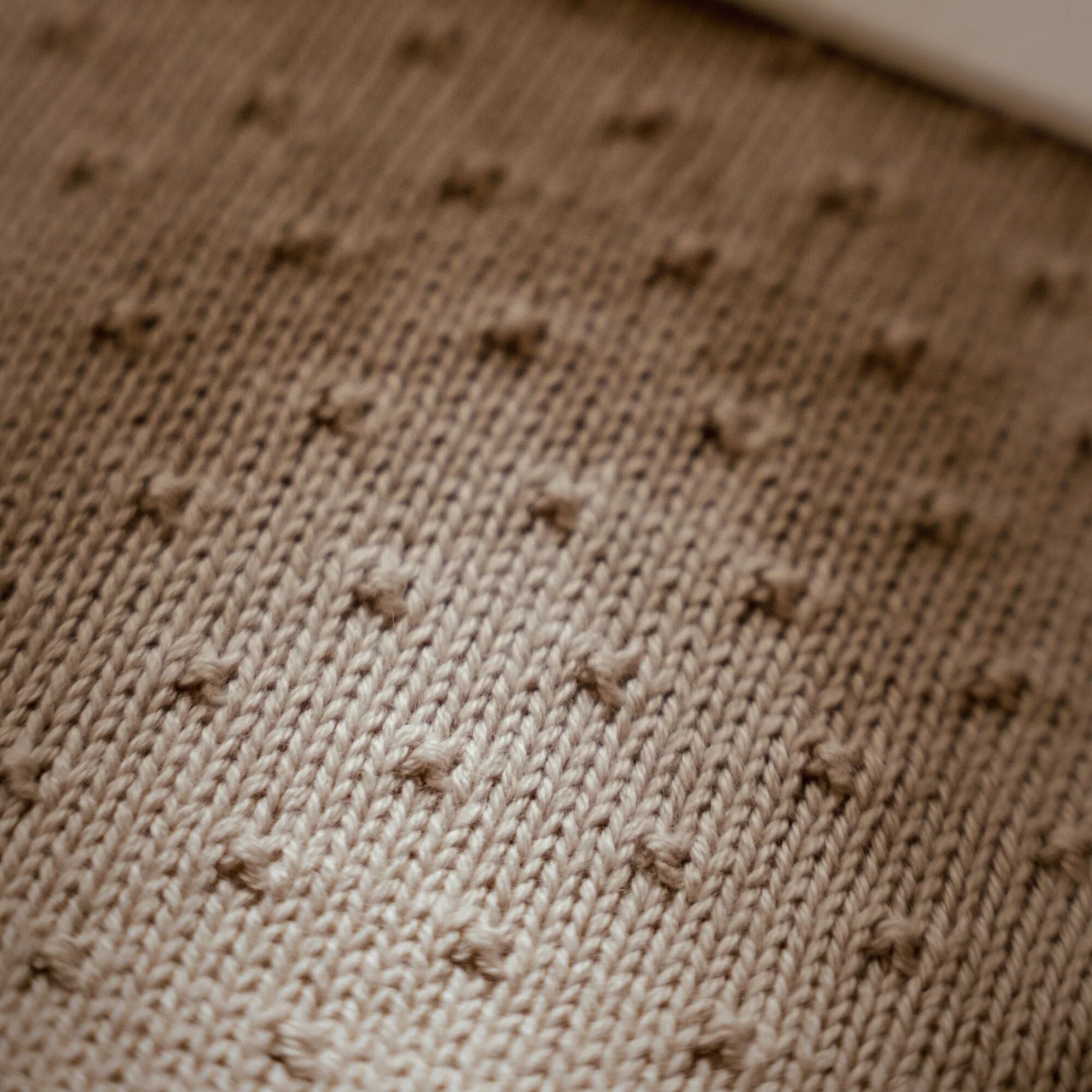 Gestrickte Wiege Decke Fleece Beige Essentials Detail 7