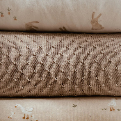 Gestrickte Kinderbettdecke Fleece Beige Essentials Detail 5