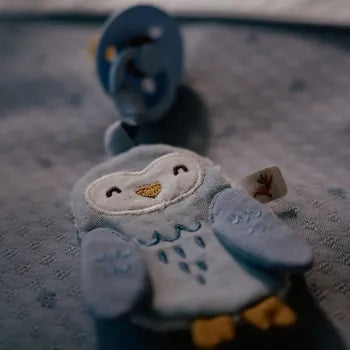 Little Dutch Schnullertuch Eule blau – Forest Friends Bio-Musselin