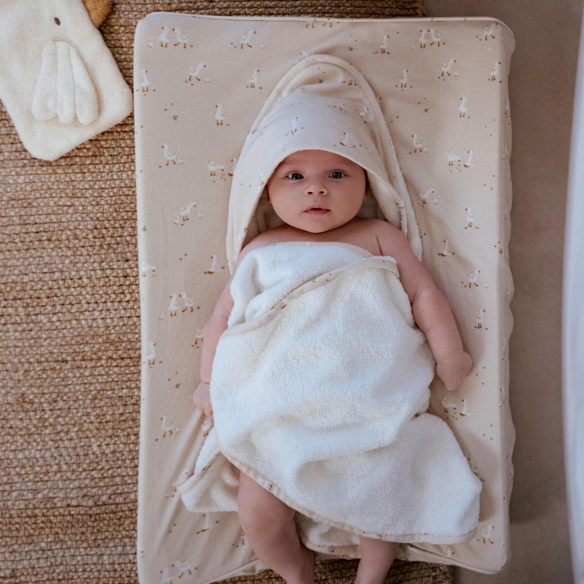 Wickelauflagenbezug Beige Newborn Naturals Kleine Gans Detail 4