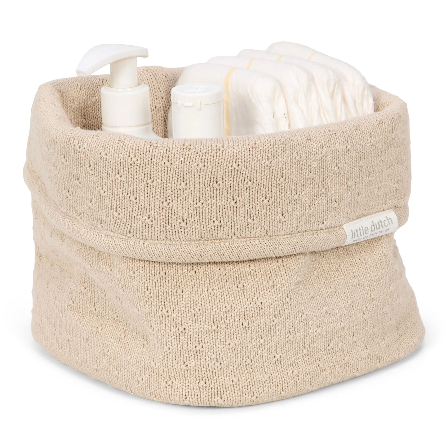 Kleiner Aufbewahrungskorb Beige Essentials Detail 3
