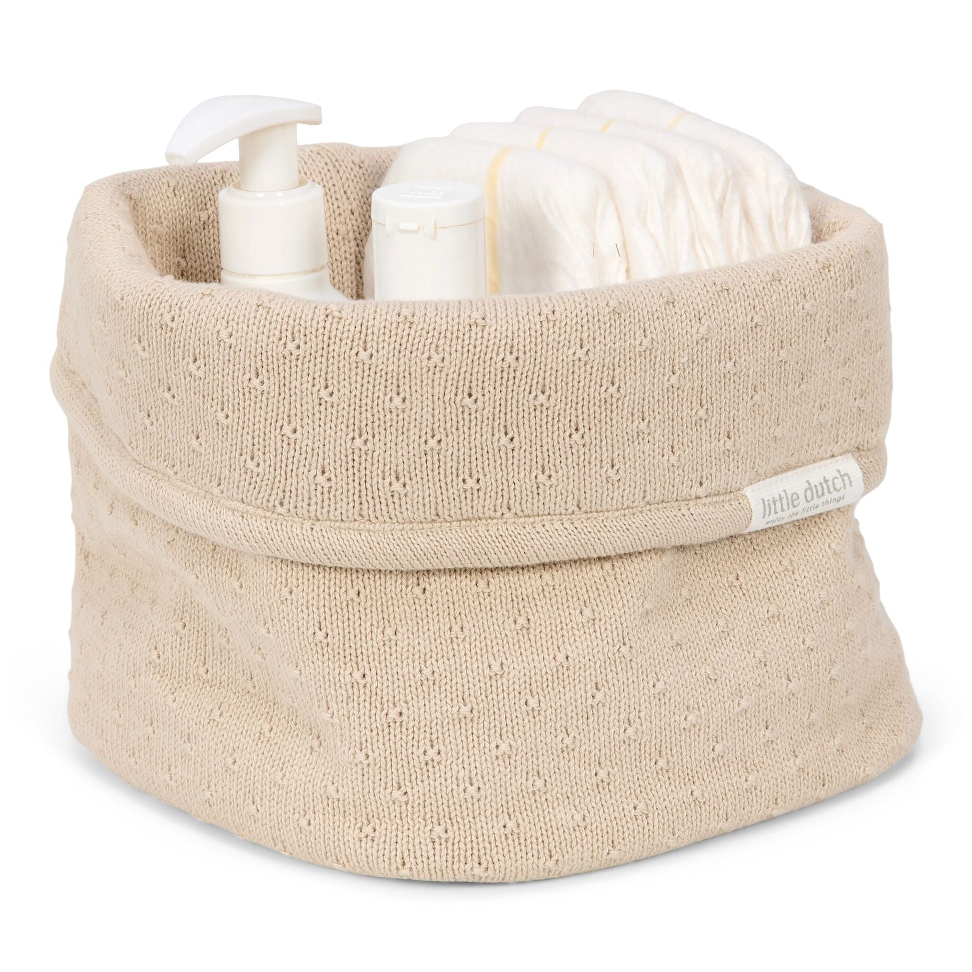 Kleiner Aufbewahrungskorb Beige Essentials Detail 3