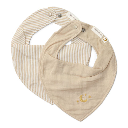 2er Pack Bandana Lätzchen Beige Essentials Studio Aufnahme