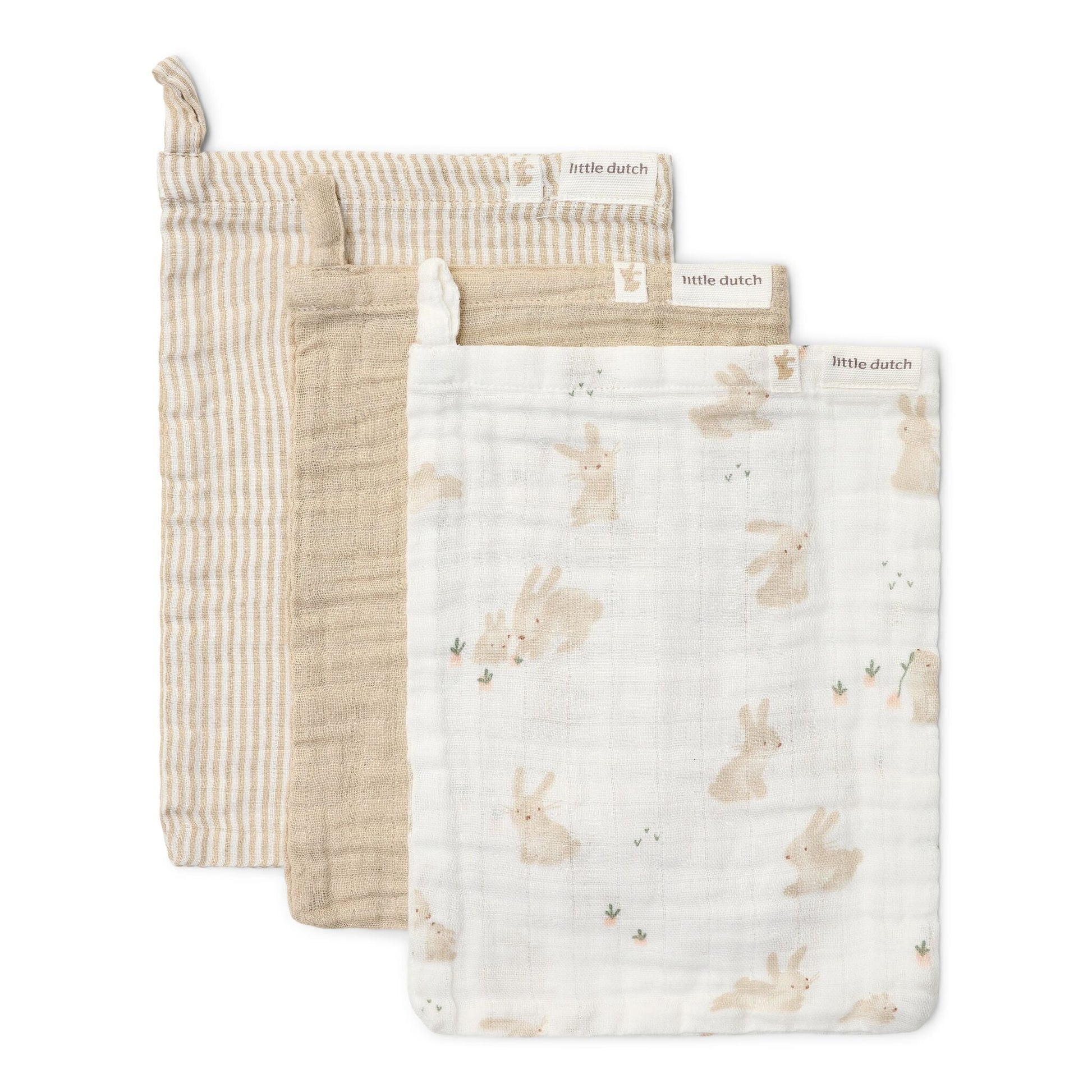 Waschlappen Set Weiß Newborn Naturals Baby Bunny Studio Aufnahme