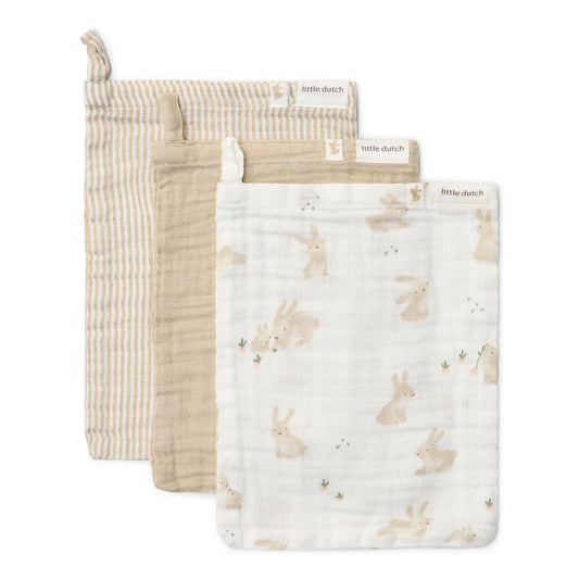 Waschlappen Set Weiß Newborn Naturals Baby Bunny Studio Aufnahme