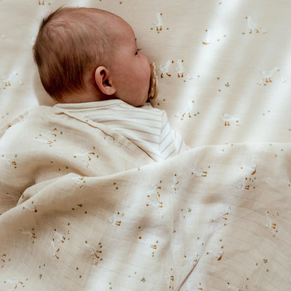 Wickeltuch Beige 120 cm Newborn Naturals Kleine Gans Detail 7