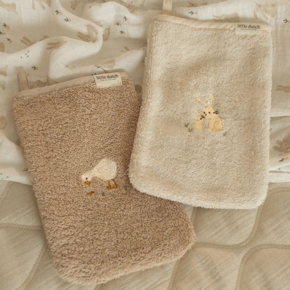 Waschlappen Set Weiß Newborn Naturals Baby Bunny Detail 3