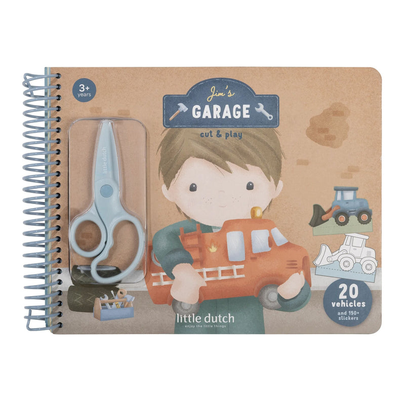 Little Dutch Scrapbook Jim's Garage mit Schere - Auschneide Sammelalbum - Hauptbild