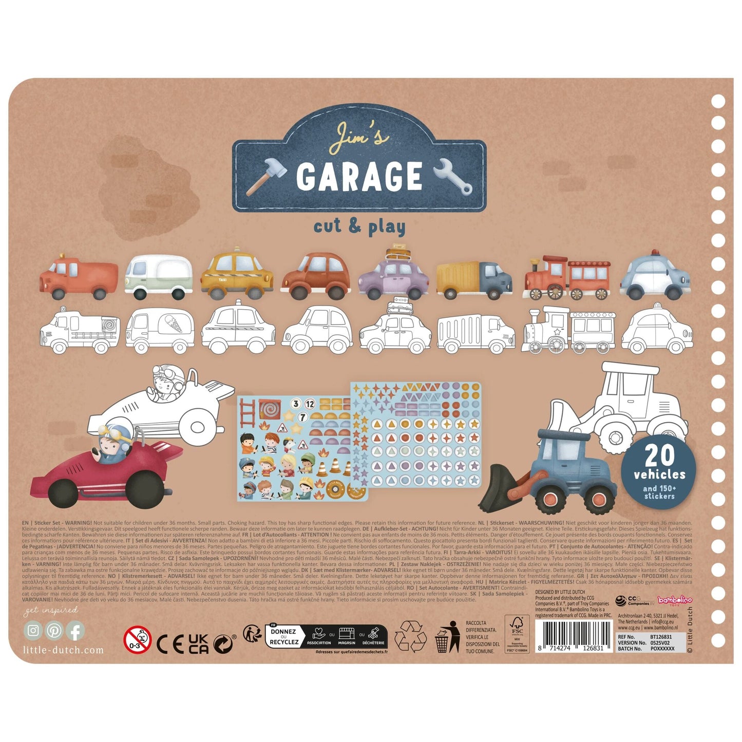 Little Dutch Scrapbook Jim's Garage mit Schere - Auschneide Sammelalbum - Bild 9