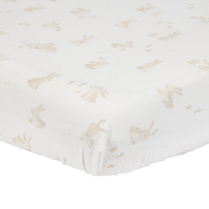 Spannbetttuch Kinderbett Weiß Baby Bunny Studio Aufnahme