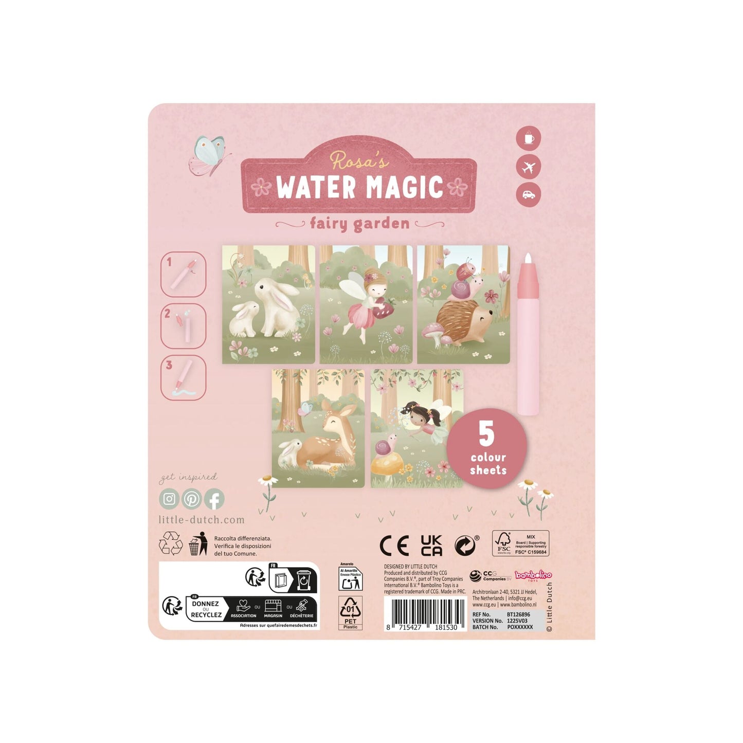 Wasserfarbenbuch Rosa Detail 7