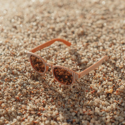 Sonnenbrille Braun Streifen Detail 4